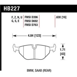 Hawk 95-99 BMW M3 E36 HP+ Street / Track Rear Brake Pads