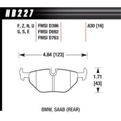 Hawk 95-99 BMW M3 E36 HP+ Street / Track Rear Brake Pads
